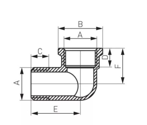 Kolanko mosiężne 3/4’’ nakr-wkr żółte Ferro  K10Z